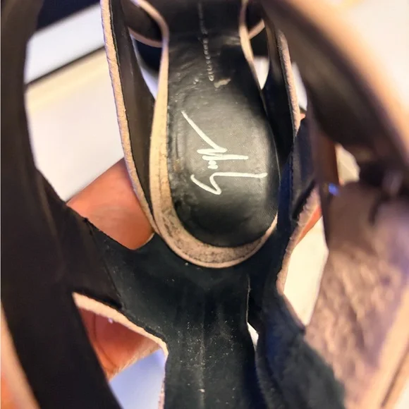 Giuseppe Zanotti Blush Pink Croc-Embossed Strappy Stiletto Sandals Size 38 - Picture 13 of 14